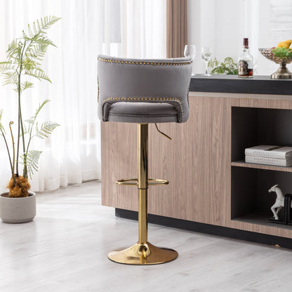 Set of 2 Modern Fashionable Velvet Bar Stools by Blak Hom