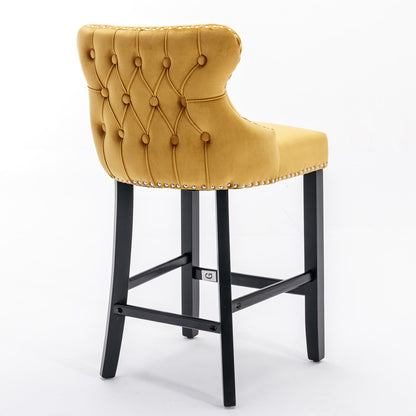 Yellow Velvet Barstool by Blak Hom