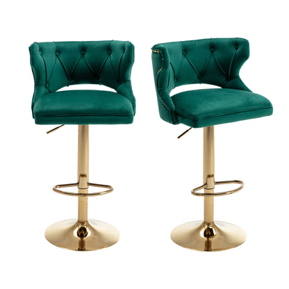 Set of 2 Modern Fashionable Velvet Bar Stools by Blak Hom