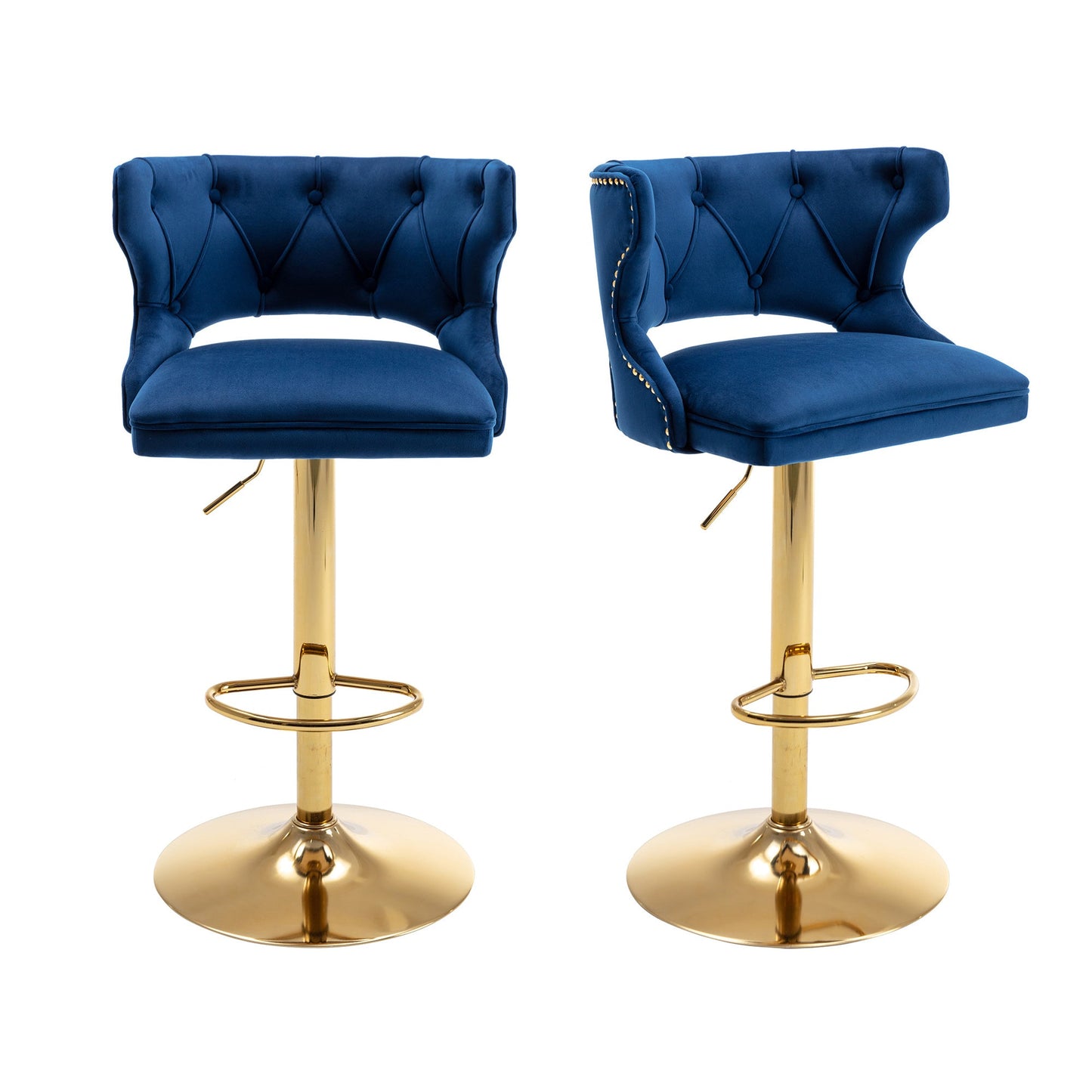 Set of 2 Modern Fashionable Velvet Bar Stools by Blak Hom