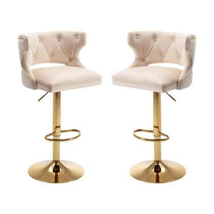 Set of 2 Modern Fashionable Velvet Bar Stools by Blak Hom