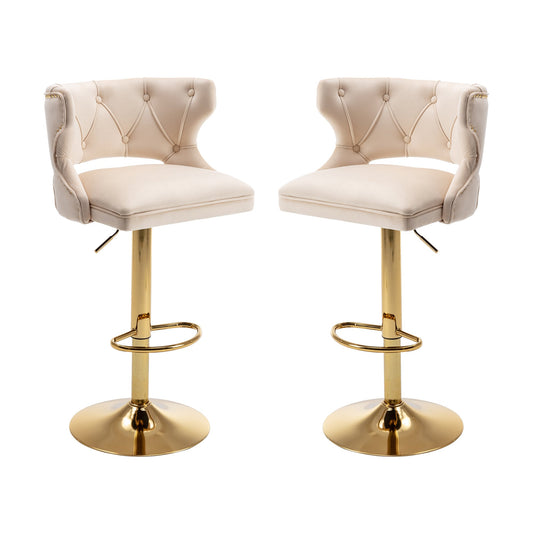 Set of 2 Modern Fashionable Velvet Bar Stools by Blak Hom