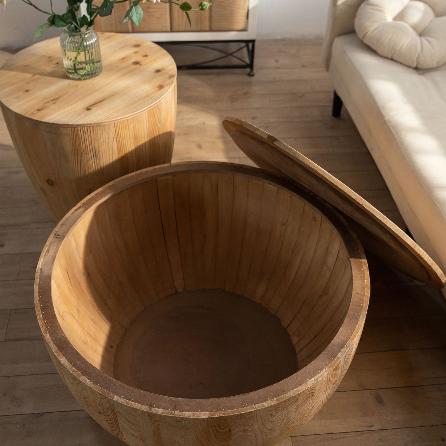 Vintage Style Bucket Shaped Coffee Table by Blak Hom