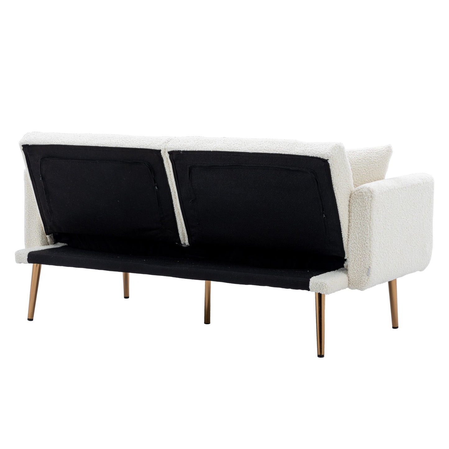 Velvet Accent loveseat sofa with metal feet by Blak Hom