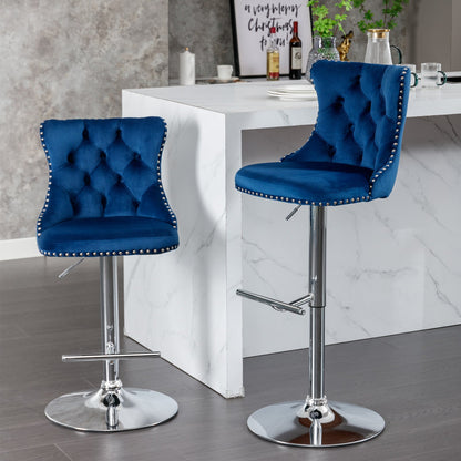 Set of 2  Swivel Velvet Barstools by Blak Hom