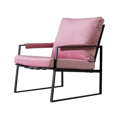 Modern Relax Single Arms Chair With Velvet Cushion by Blak Hom