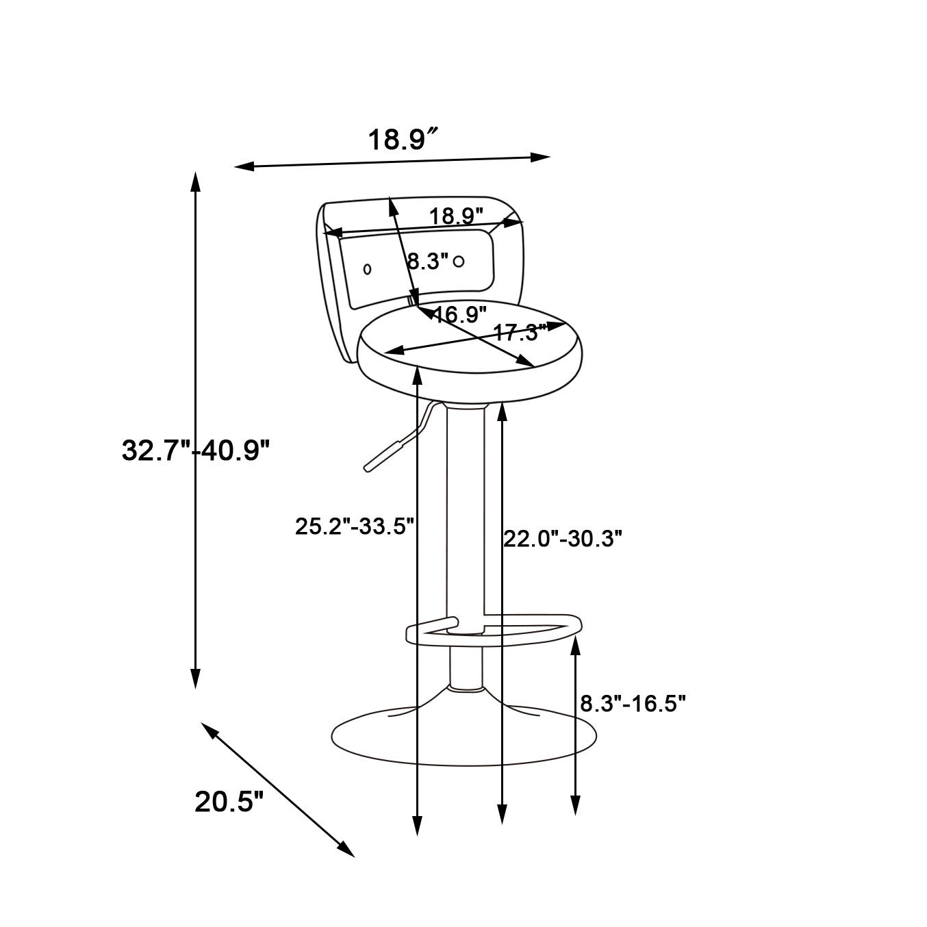 Set of 2 Modern  Bar Height, Swivel Velvet Bar Stool by Blak Hom