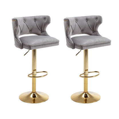 Set of 2 Modern Fashionable Velvet Bar Stools by Blak Hom