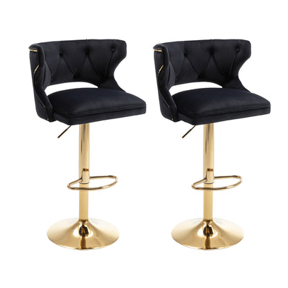 Set of 2 Modern Fashionable Velvet Bar Stools by Blak Hom