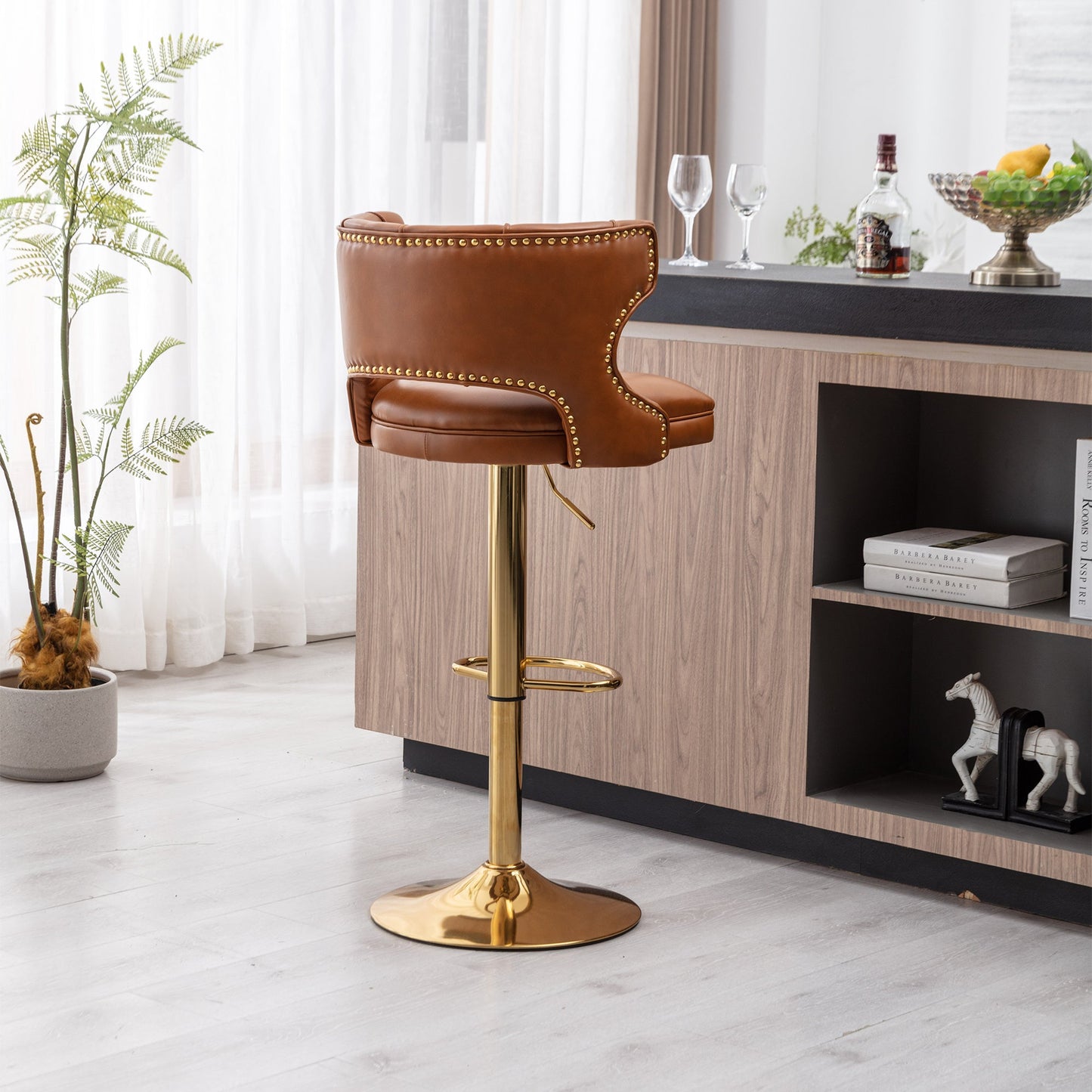 Set of 2 Modern Fashionable Velvet Bar Stools by Blak Hom