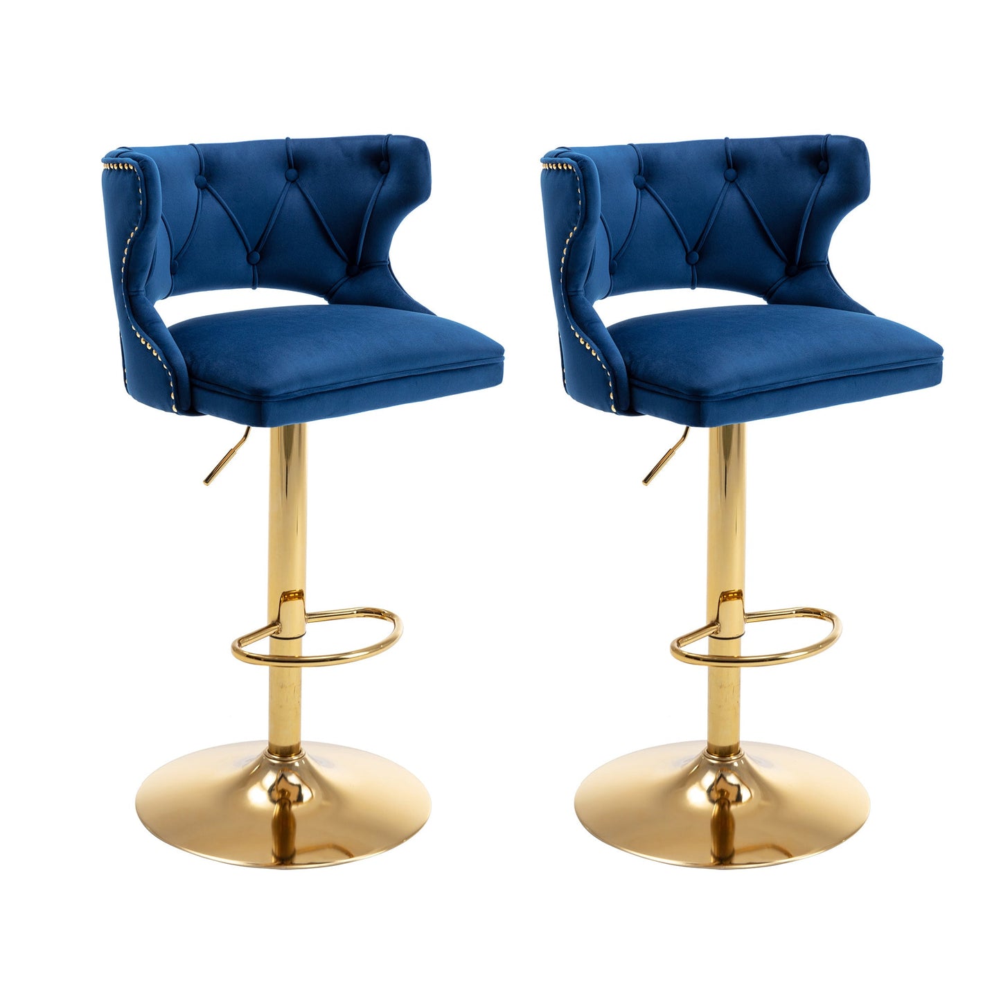 Set of 2 Modern Fashionable Velvet Bar Stools by Blak Hom