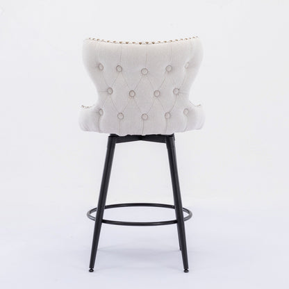 Set of 2  Modern Linen Fabric Barstools by Blak Hom