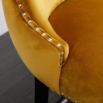 Yellow Velvet Barstool by Blak Hom