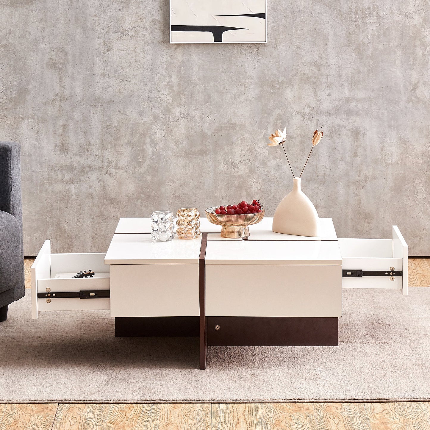 Victoria Collection Modern Style High Gloss Square Coffee Table by Blak Hom