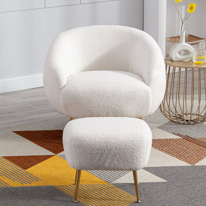 Modern Comfy Leisure Accent Chair with Ottoman by Blak Hom