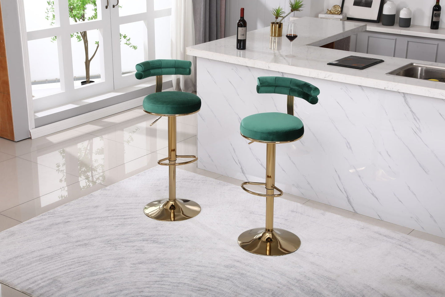 Set of 2 Emerald Bar Stools by Blak Hom