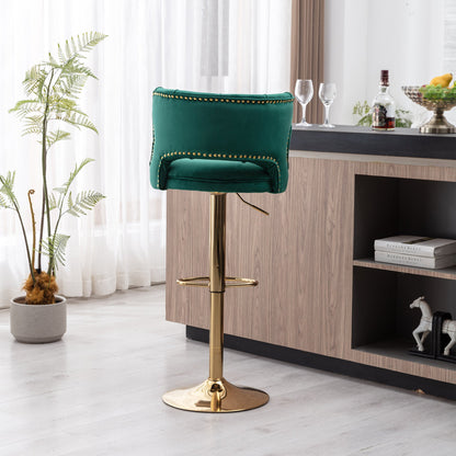 Set of 2 Modern Fashionable Velvet Bar Stools by Blak Hom