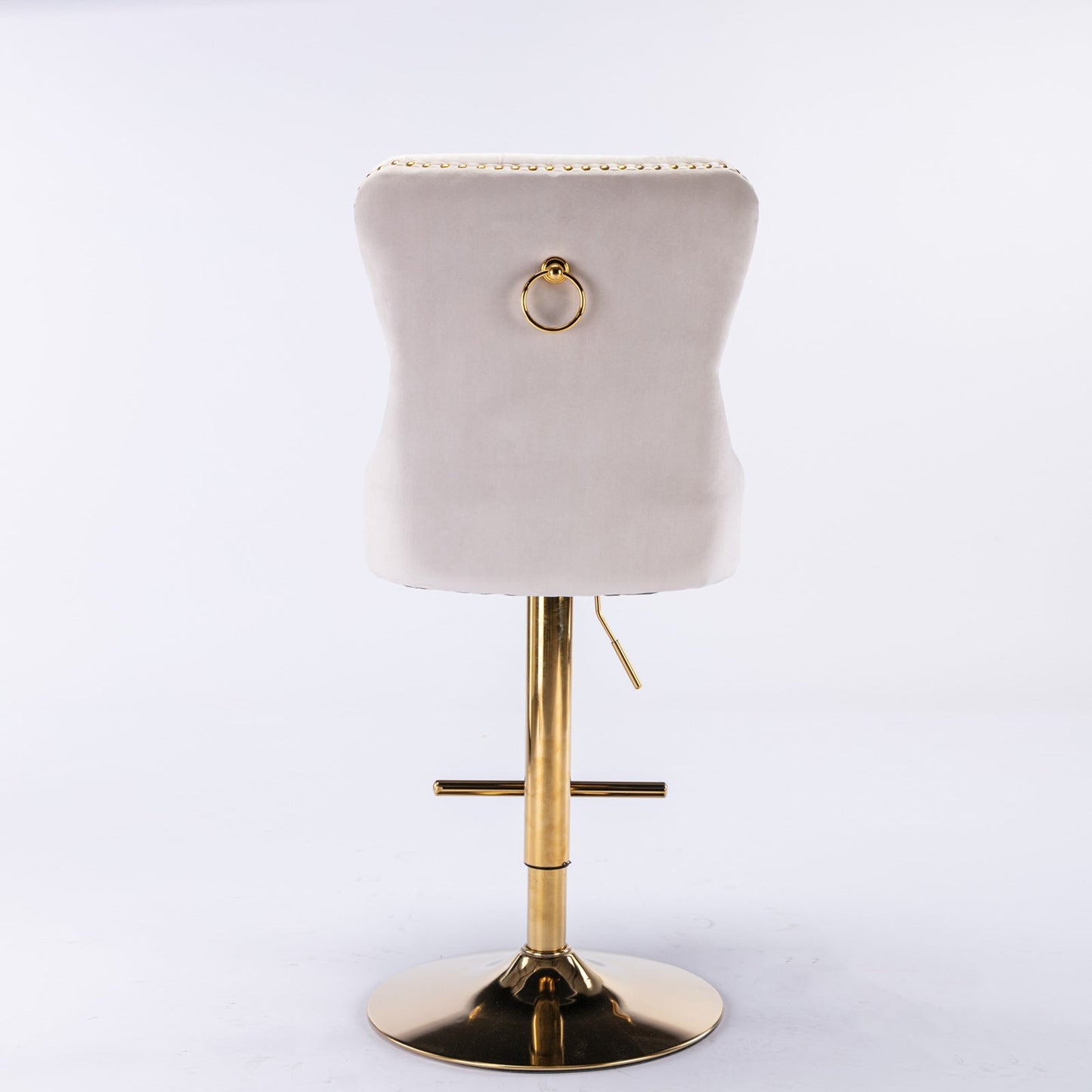 Set of 2 Thick Golden Swivel Velvet Barstools by Blak Hom