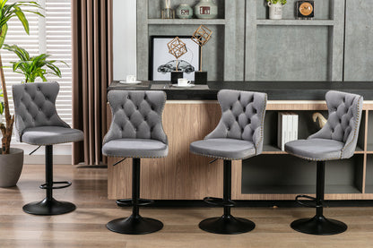 Set of 2 Swivel Velvet Barstools by Blak Hom