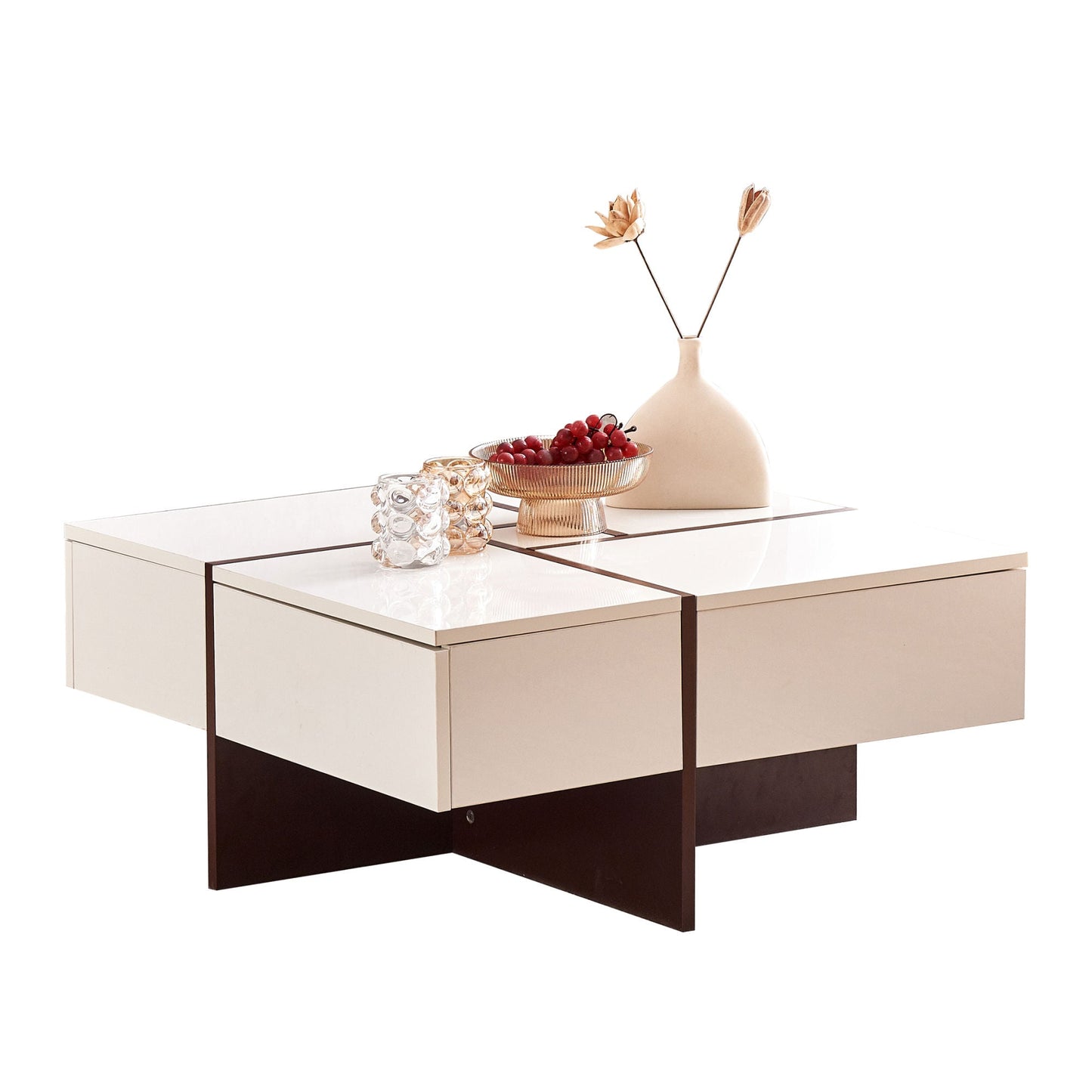 Victoria Collection Modern Style High Gloss Square Coffee Table by Blak Hom