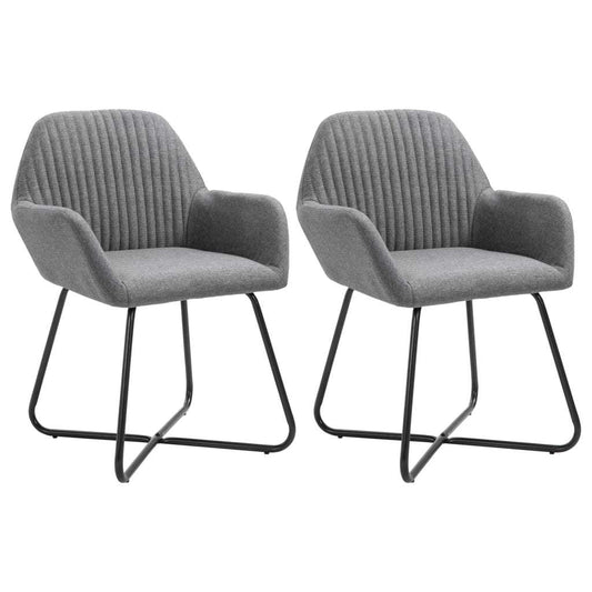 Set of 2 Dining Chairs in Dark Gray Fabric by Blak Hom