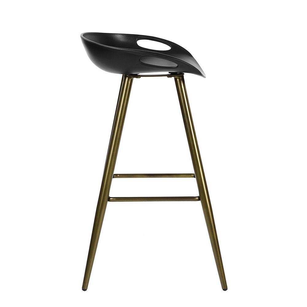 Set of 2 Black and Gold Counter Stool by Blak Hom