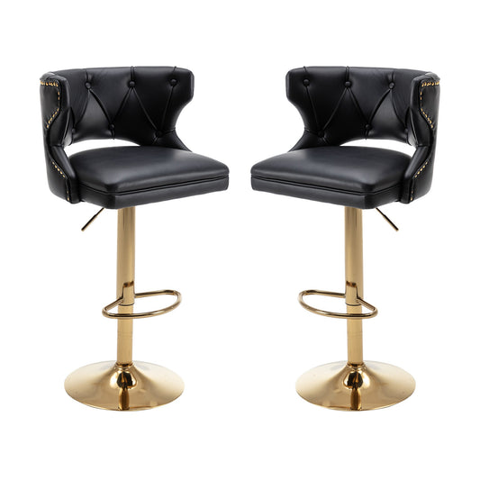 Set of 2 Modern Fashionable Velvet Bar Stools by Blak Hom