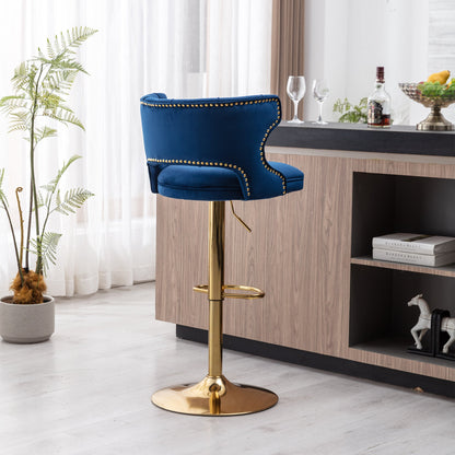 Set of 2 Modern Fashionable Velvet Bar Stools by Blak Hom