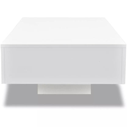 High Gloss Floating White Coffee Table by Blak Hom