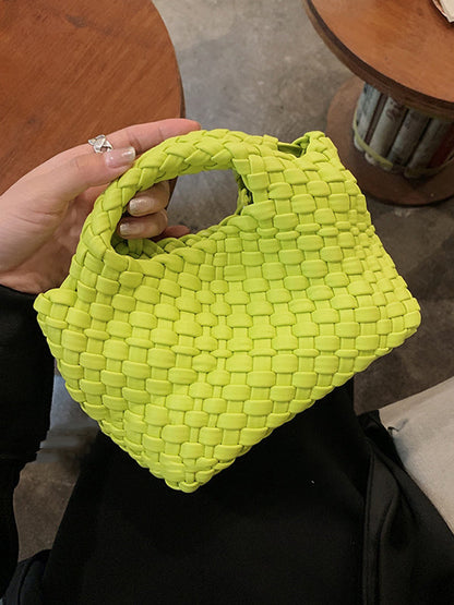 Solid Color Woven Bags Handbags by migunica