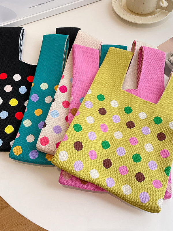 Multi-Colored Polka Dot Bags Handbags by migunica