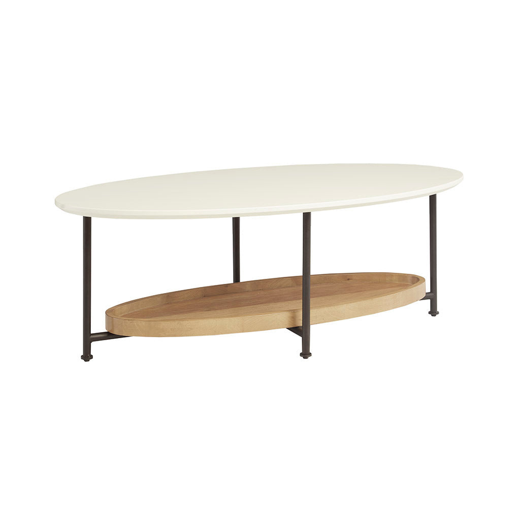 Monte Oval White/Natural Coffee Table by Blak Hom