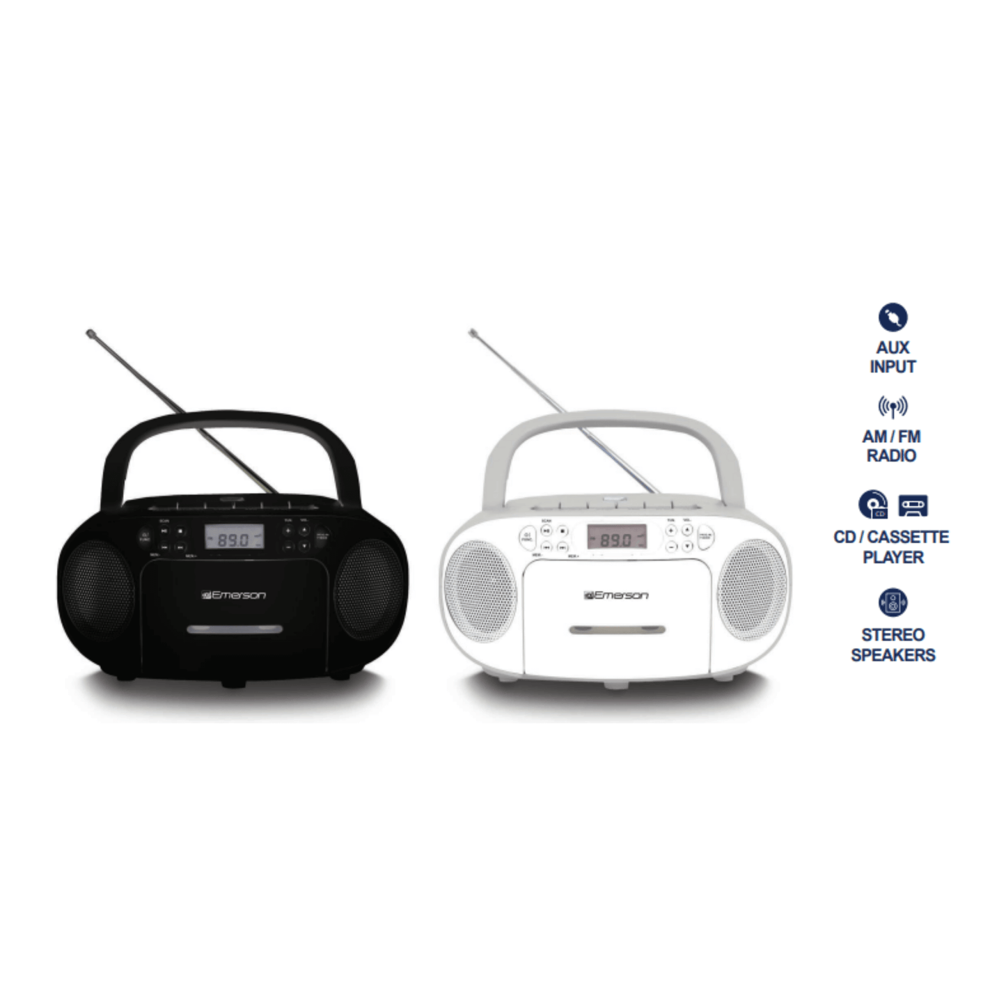 Emerson Portable CD/Cassette Boombox with AM/FM Radio by Jupiter Gear Home