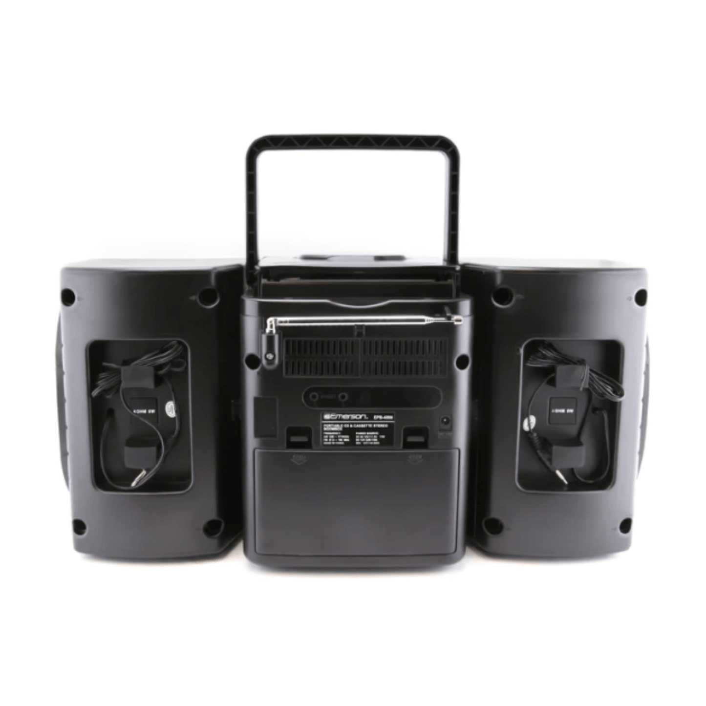 Emerson Portable CD & Cassette Stereo Boombox w AMFM Radio and Mic Audio Control by Jupiter Gear Home