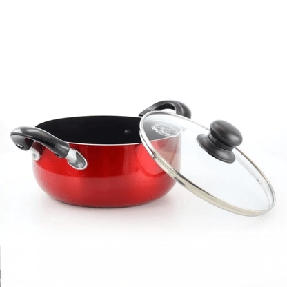 Better Chef 3-Quart Metallic Red Aluminum Dutch Oven with Glass Lid by Jupiter Gear Home