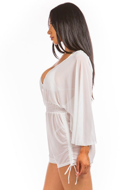 Relaxing light see through cover up romper