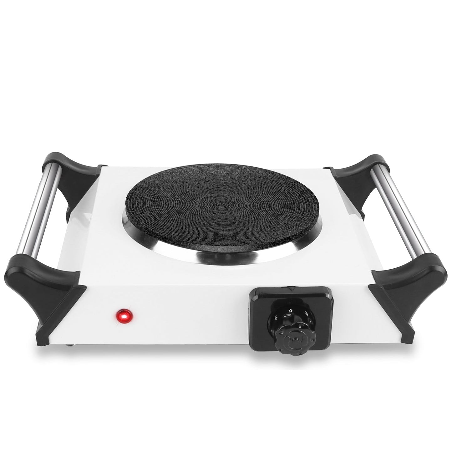 1000W Electric Single Burner Portable Heating Hot Plate Stove Countertop RV Hotplate with 5 Temperature Adjustments Portable Handles - Silver - Single by VYSN