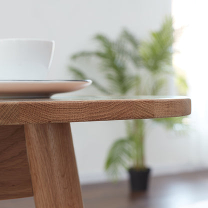 Natural Solid Oak Round Corner Dining Table by Blak Hom