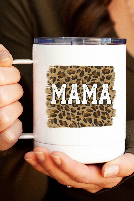 Leopard Mama Block Travel Mug