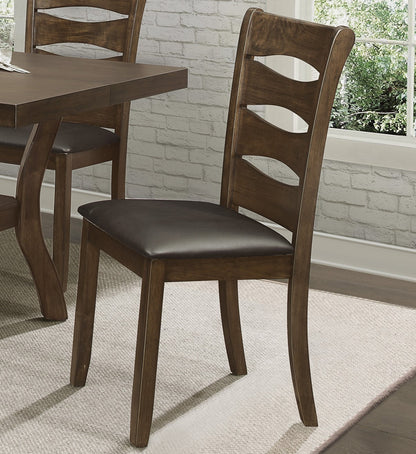 Transitional Style Unique Back Design Set of 2pc Wooden Side Chairs Brown Finish Dining Room Furniture