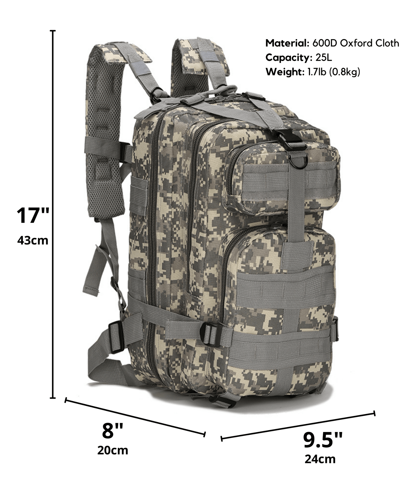 Tactical 25L Molle Backpack by Jupiter Gear