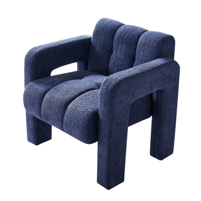 Wide Boucle Upholstered Accent Chair by Blak Hom