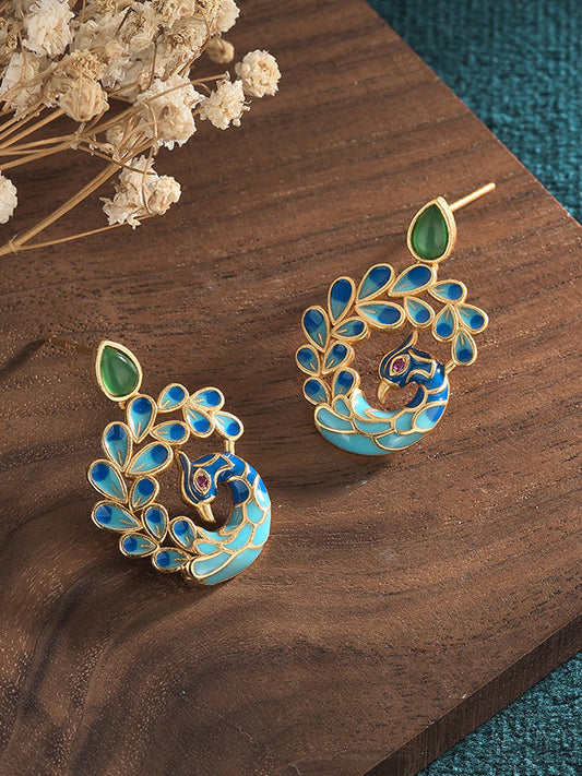 Vintage Peacock Shape Earrings Accessories by migunica