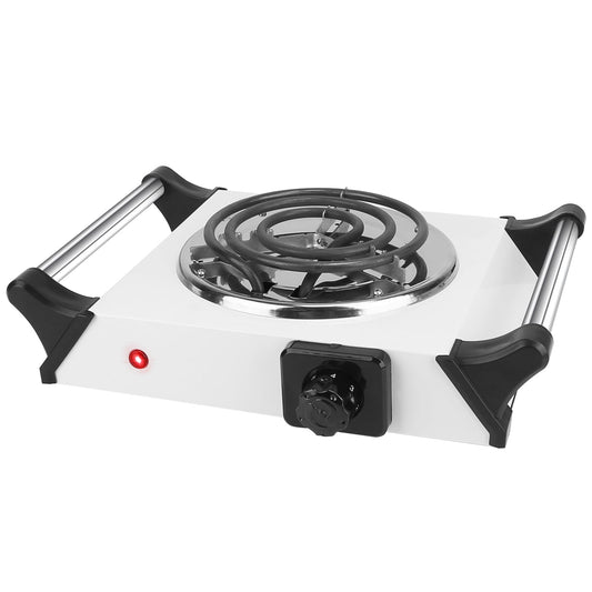 1000W Electric Single Burner Portable Coil Heating Hot Plate Stove Countertop RV Hotplate with 5 Temperature Adjustments Portable Handles - Silver - Single by VYSN