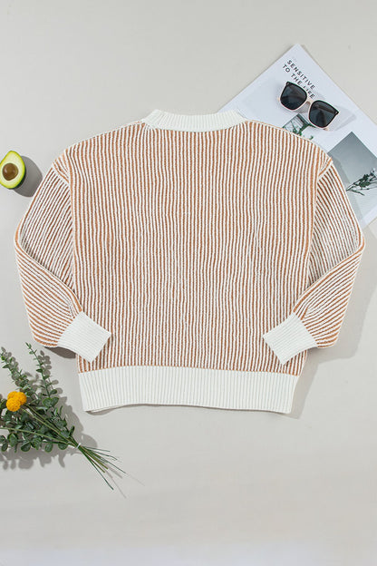 Round Neck Dropped Shoulder Sweater