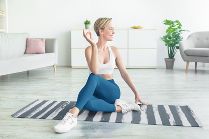 Yune Yoga Blue Striped Stretching Mat Fir by Yune Yoga