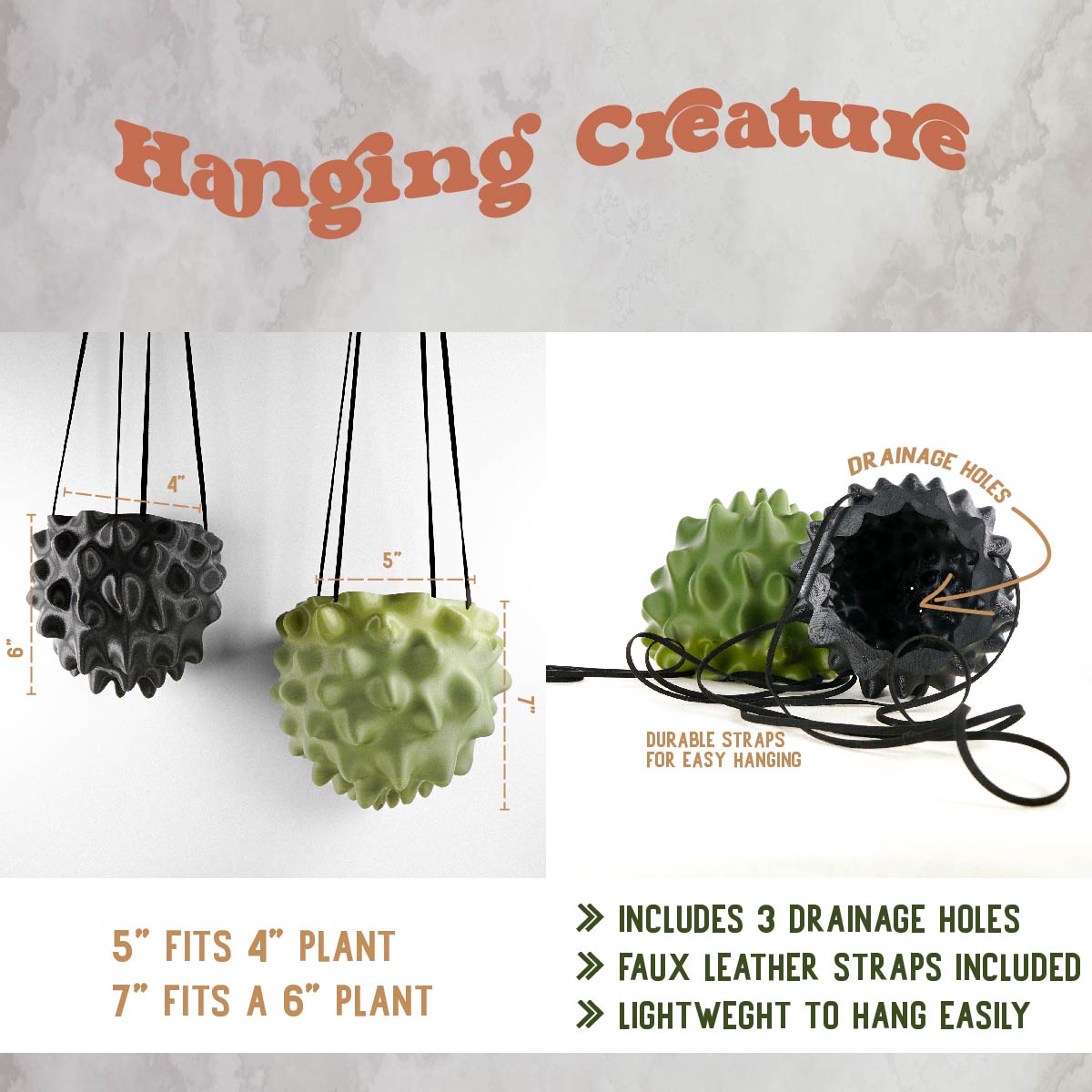 Orb Hanging Planter Pot With Drainage by Rosebud HomeGoods