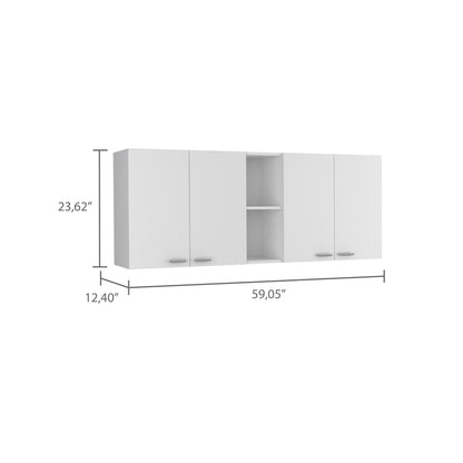 Wall Cabinet Ontario, Double Door, White Finish