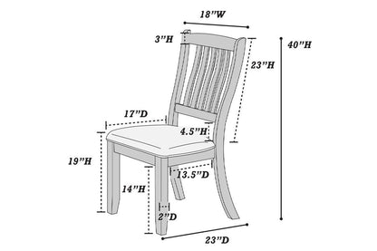 White Classic 2pcs Dining Chairs Set Rubberwood Beige Fabric Cushion Seats Slats Backs Dining Room Furniture Side Chair