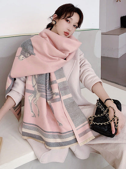 Personality Warm Cartoon Print Shawl&Scarf by migunica